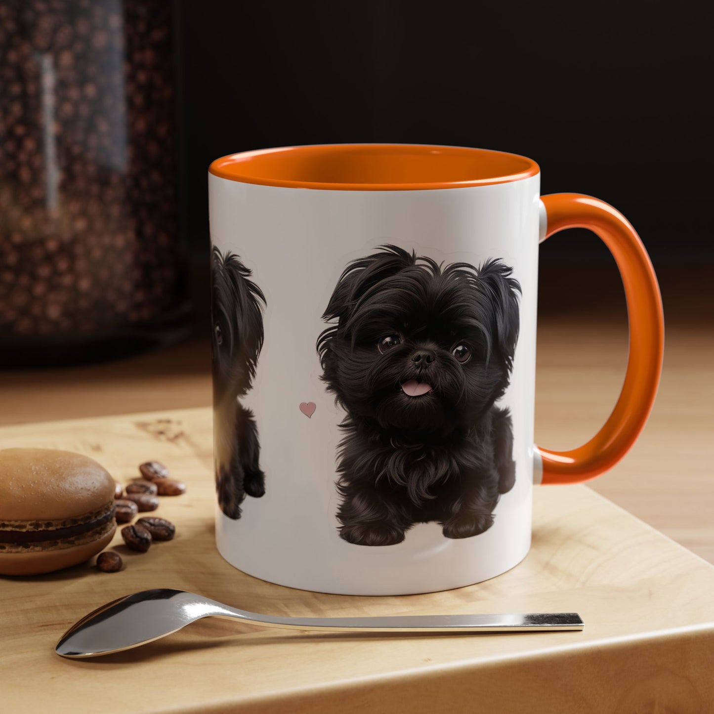 Cute Pug Accent Coffee Mug, Pet Lover Gift, Coffee Cup, Dog Mom Mug, Black Dog Ceramic Mug
