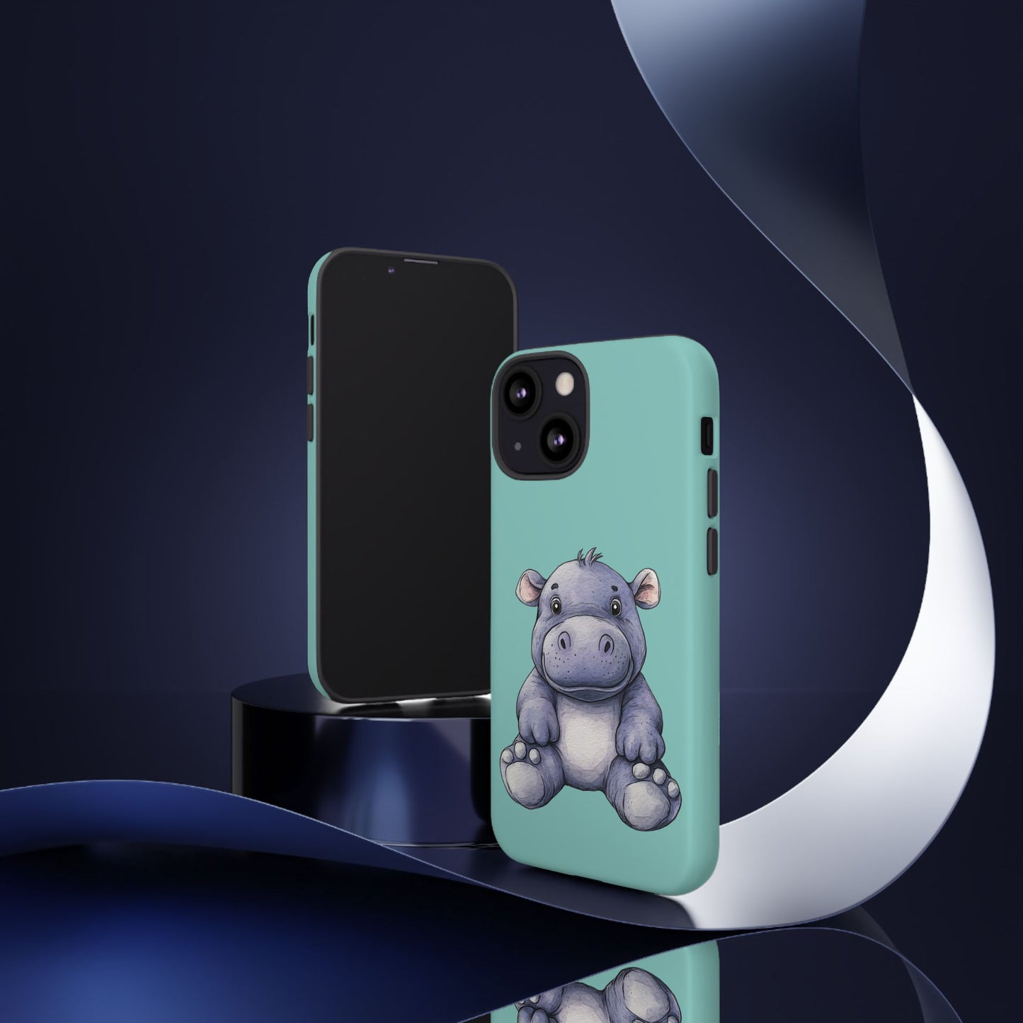 Cute Hippo Phone Case, Tough Phone Cover, Fun Animal Case, Gift for Kids, Cute Decor, Birthday Present