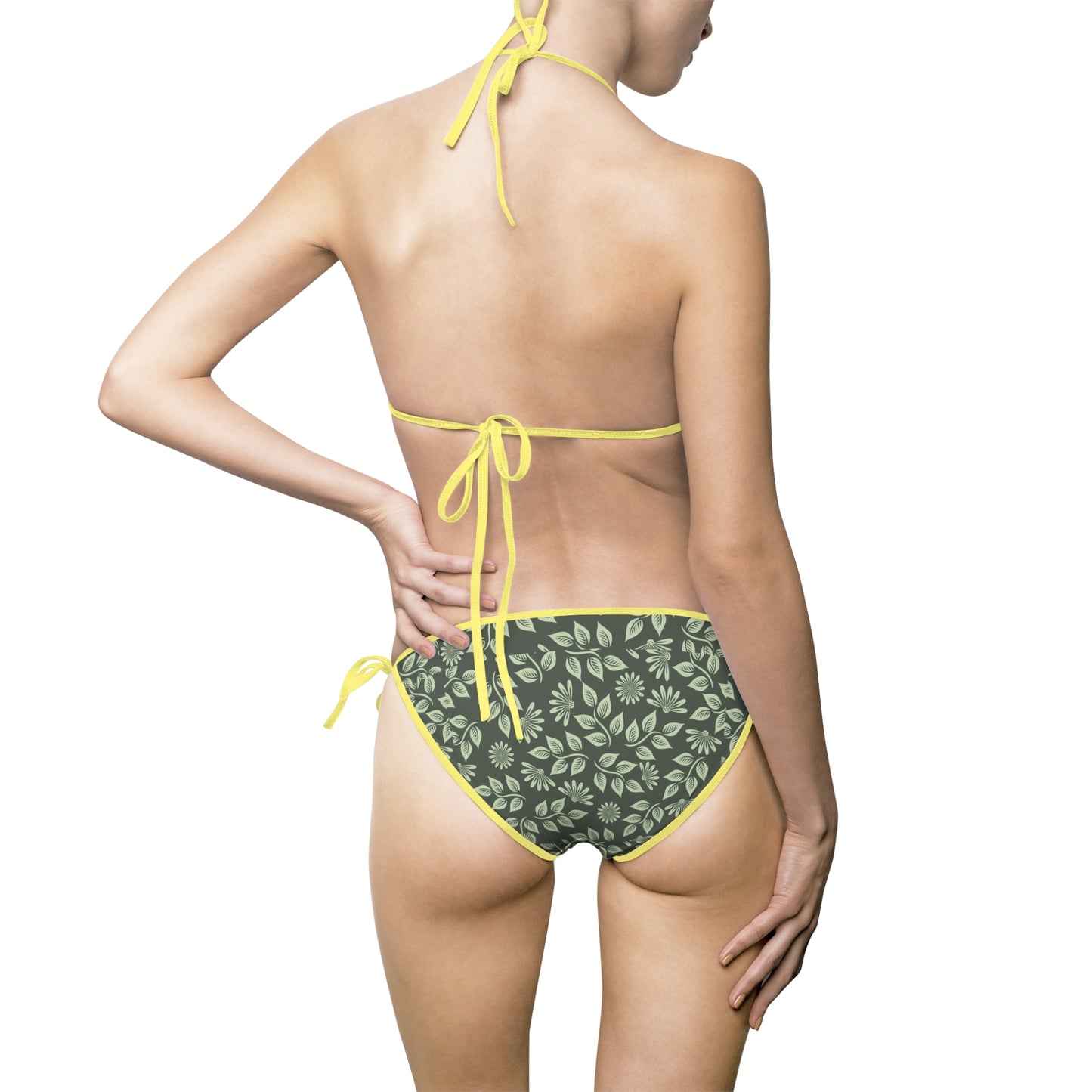 Floral Print Women's Bikini Swimsuit, Beachwear