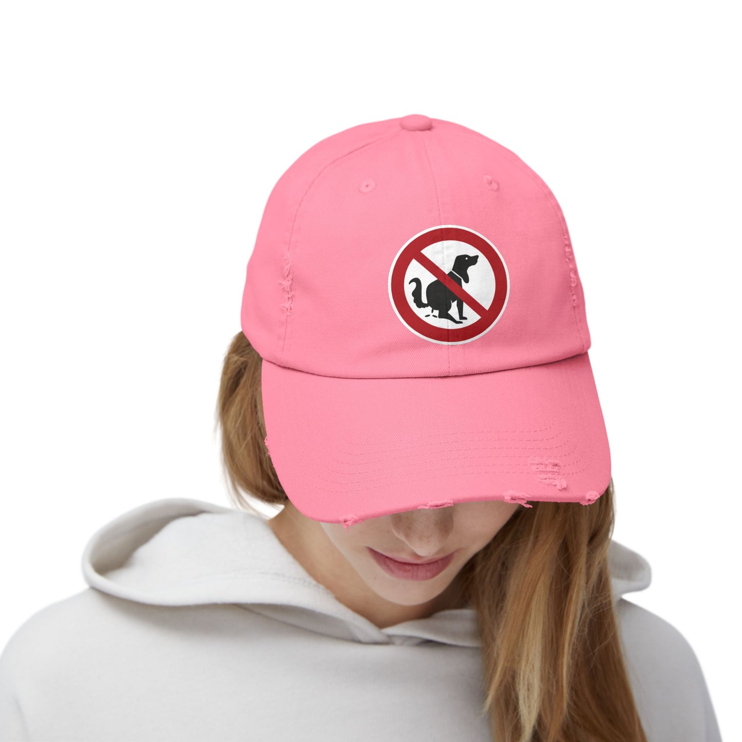 Unisex Distressed Cap with No Dogs Allowed Design | Casual Wear, Dog Owners Gift, Trendy Cap for Pet Lovers, Outdoor Style