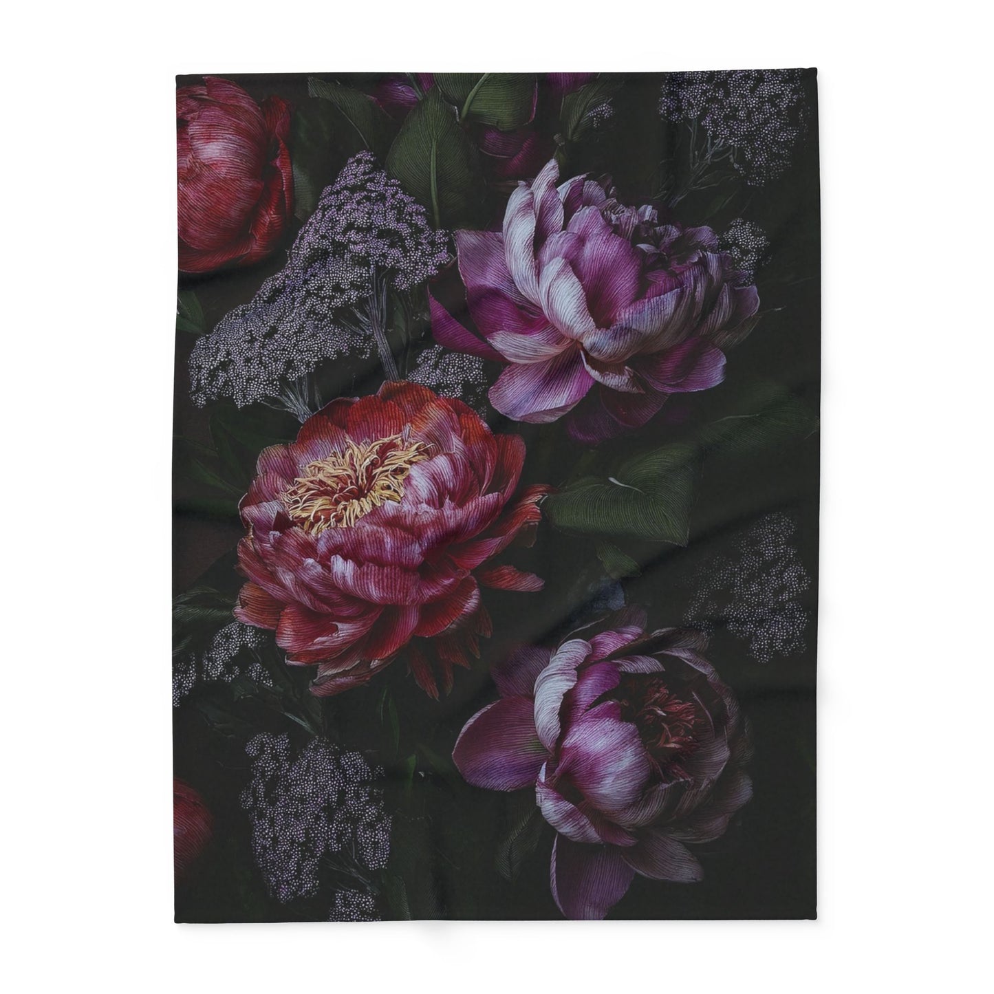 Floral Arctic Fleece Blanket, Cozy Home Decor, Gift for Her, All-Season Warmth, Elegant Design for Home, Flower Throw