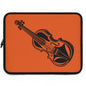 Violin Laptop Sleeve, Music Lover Gift, Orange Sleeve for Musicians, Stylish Tech Accessory, Perfect for School and Work