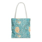 Floral Watercolor Tote Bag — Teal Succulent Pattern