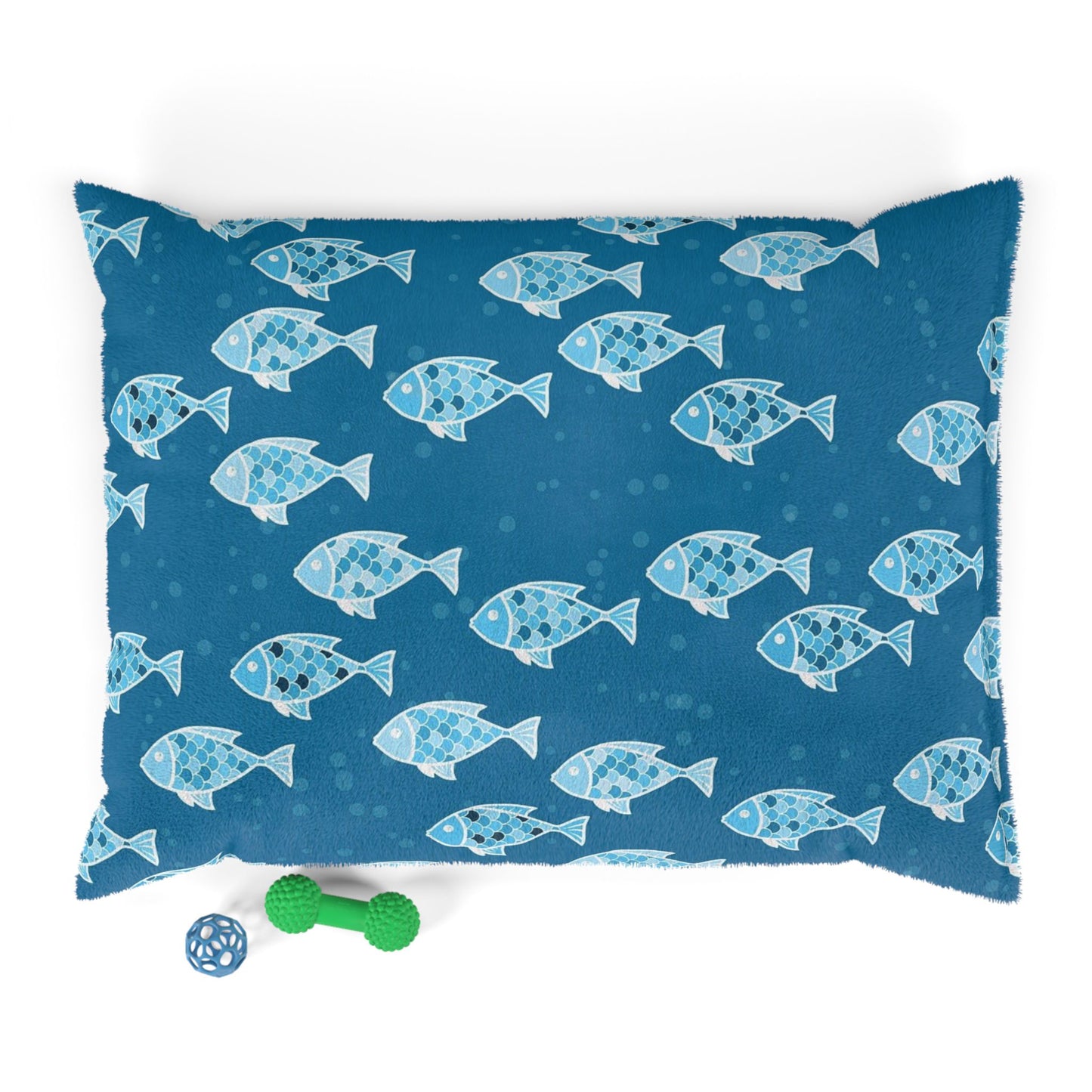 Blue Fish Pet Bed, Cozy Dog Bed, Cat Bed, Nautical Pet Accessories, Ocean Theme Pet Cushion, Perfect Gift for Pet Lovers