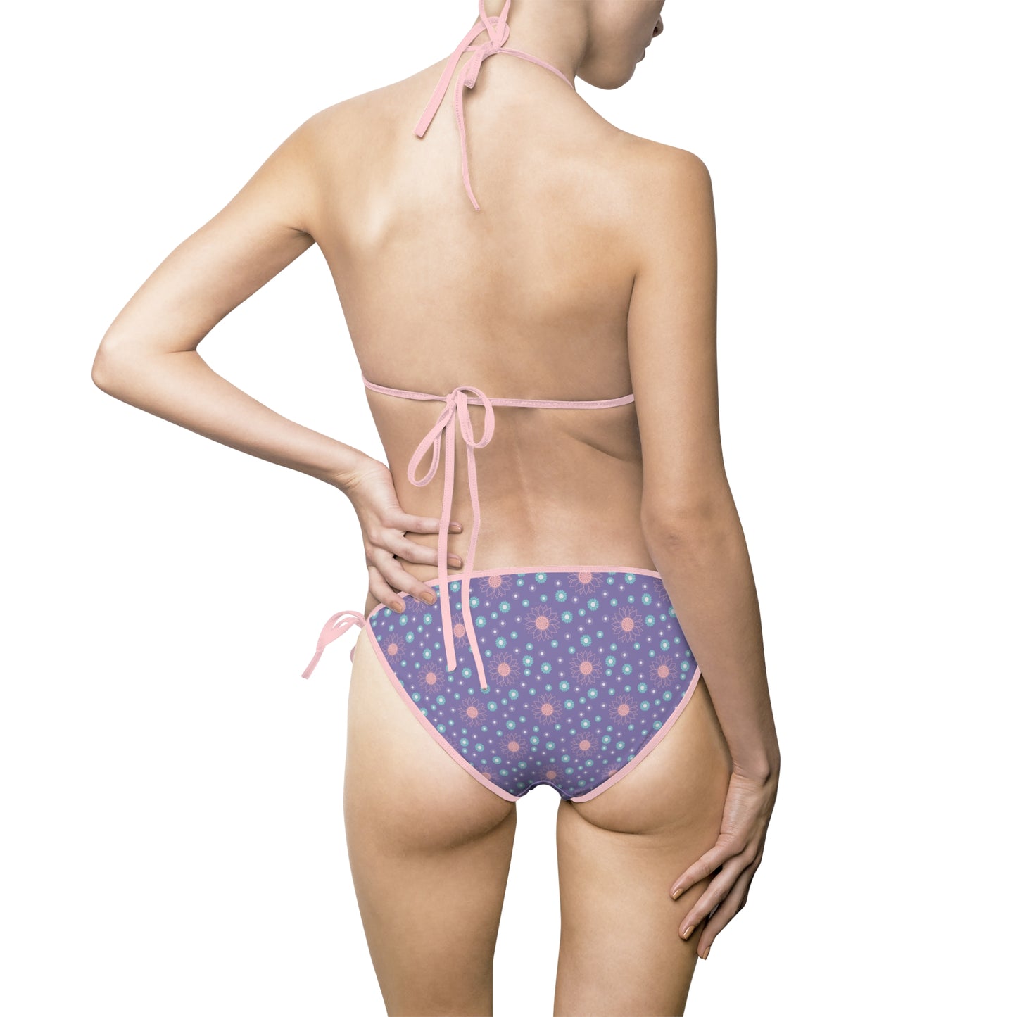 Floral Print Women's Bikini Swimsuit, Summer Swimwear