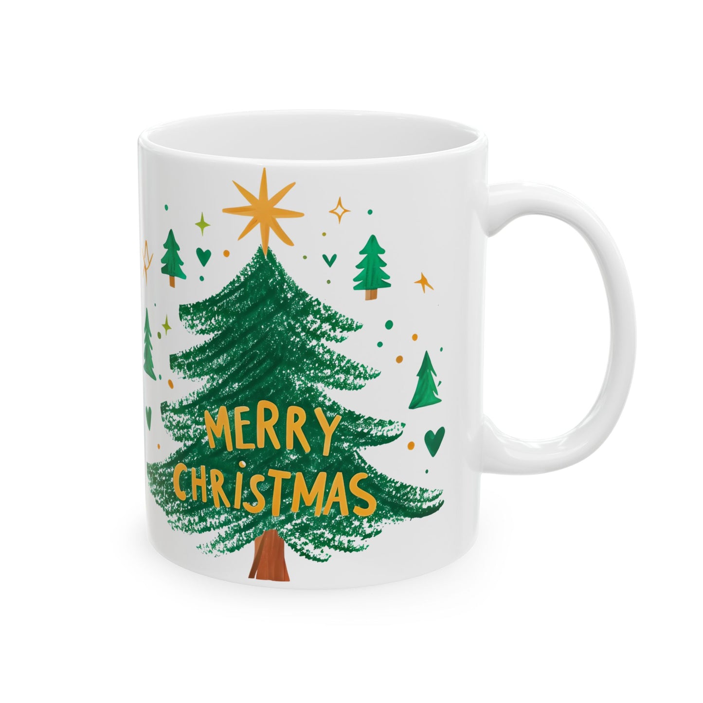 Festive Christmas Ceramic Mug | Holiday Coffee Cup, Hand-painted Design, Gift for Him, Her, Family, Friends, Winter Wonderland