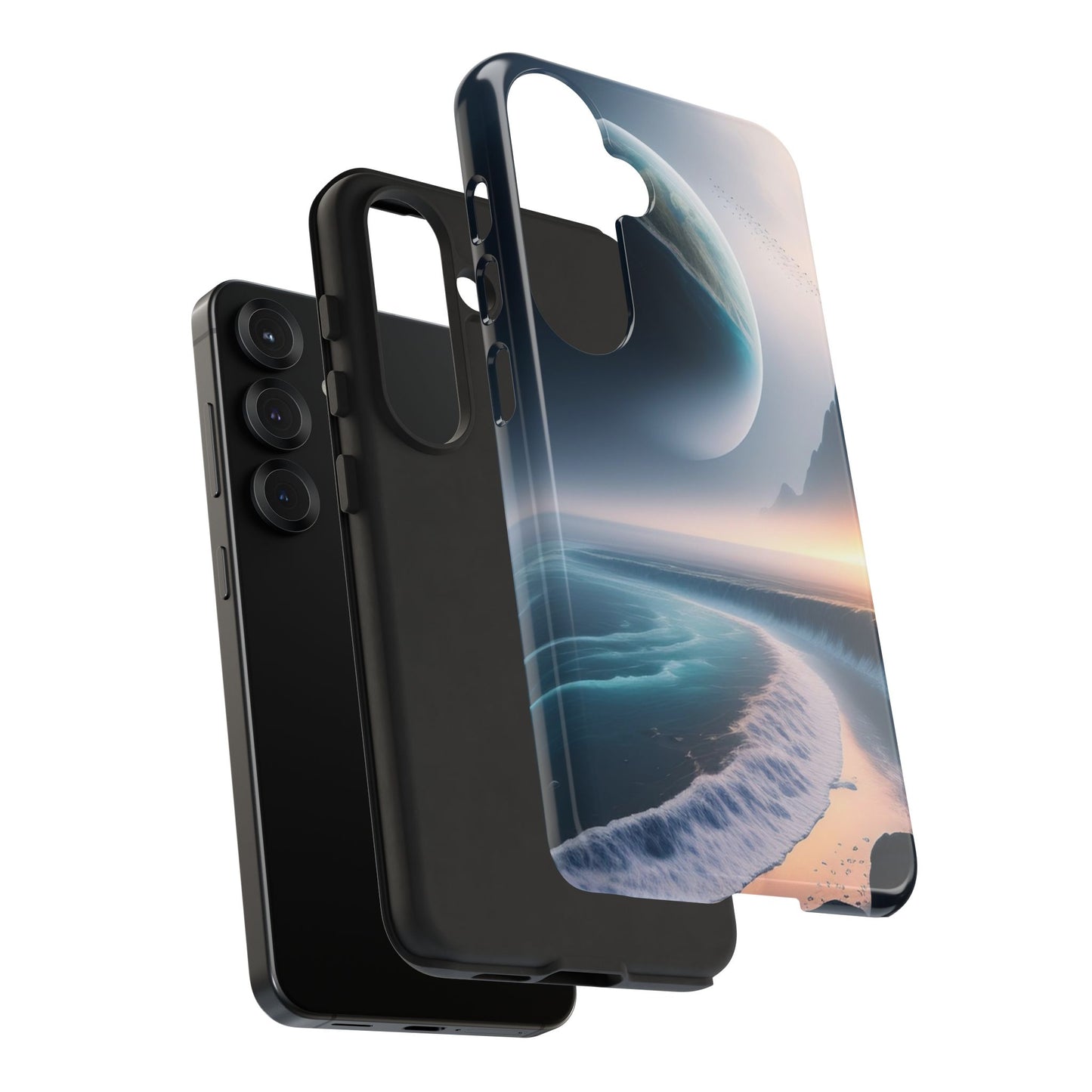 Galaxy Ocean Phone Case — Surreal Planet Beach Tough Case