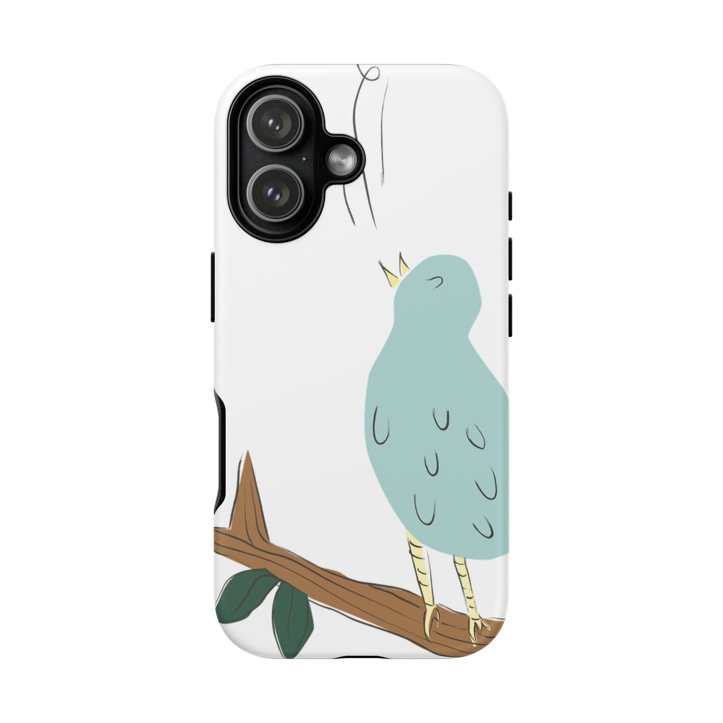 Birdsong Phone Case — Cute Blue Bird on Branch Protective Case