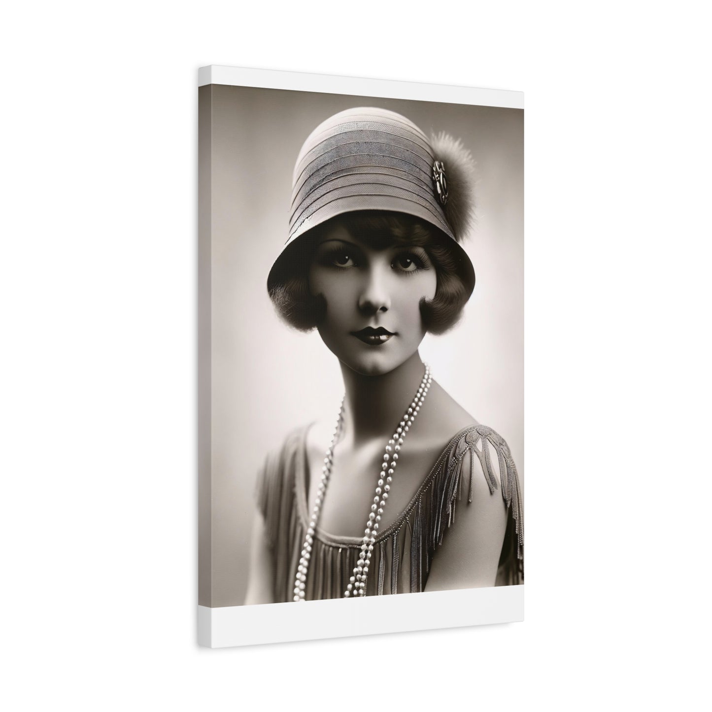 Vintage 1920s Flapper Portrait Canvas