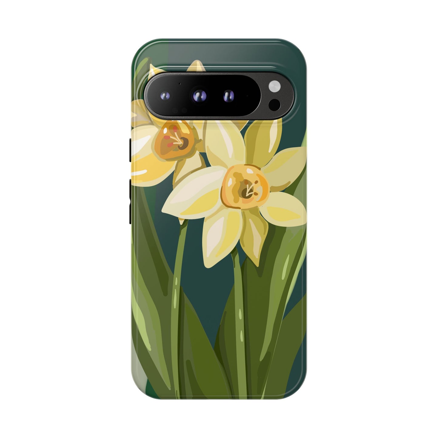 Floral Phone Case - Yellow Daffodil Design, Tough Phone Cover, Spring Decor, Floral Gift, Nature-Inspired Accessories