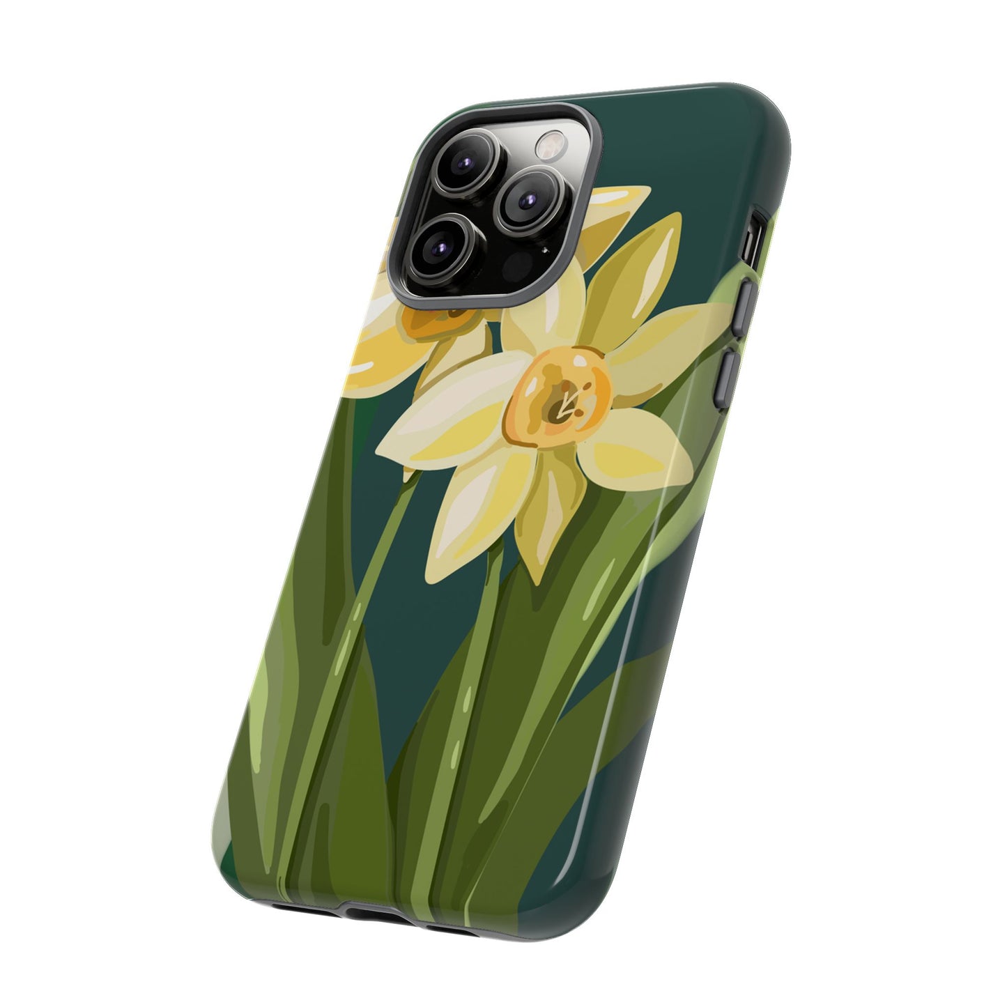 Floral Phone Case - Yellow Daffodil Design, Tough Phone Cover, Spring Decor, Floral Gift, Nature-Inspired Accessories