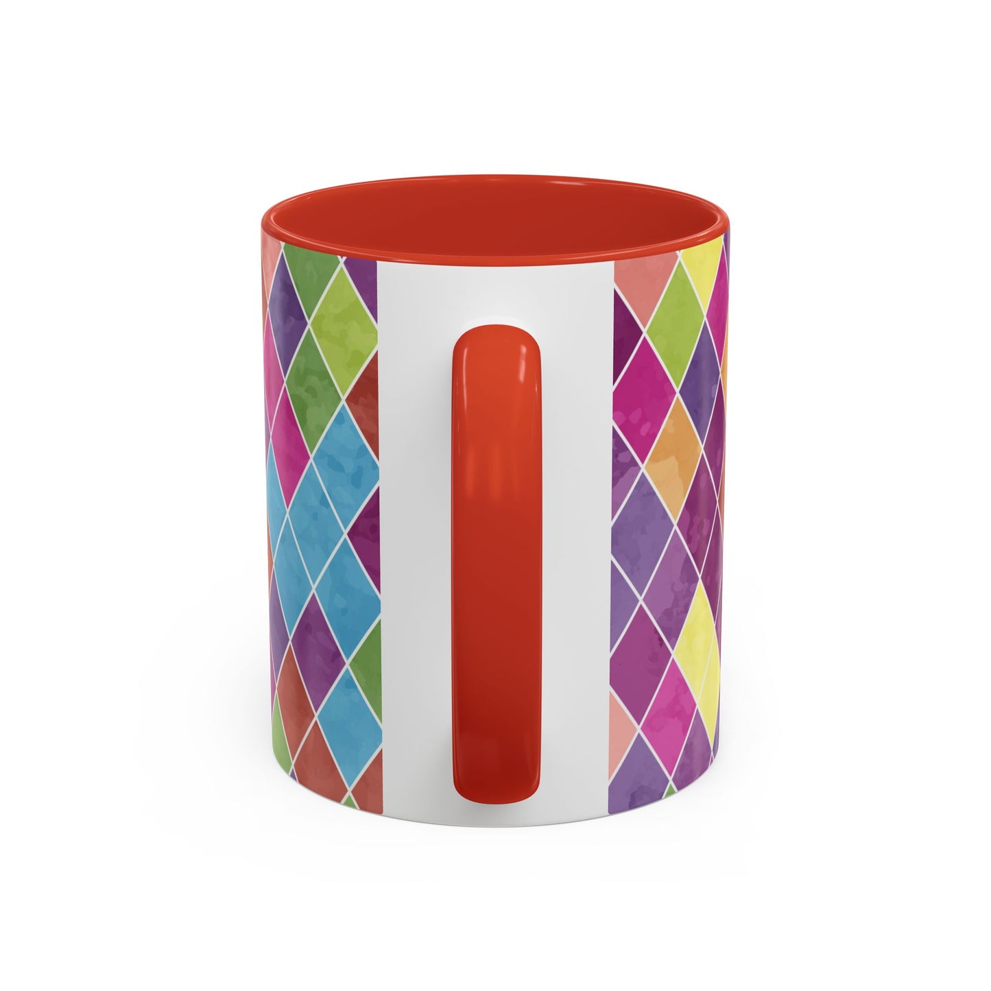 Colorful Diamond Pattern Coffee Mug, Coffee Lover Gift, Bright Kitchen Decor, Artistic Mug, Vibrant Drinkware