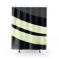 Modern Black & Cream Wave Shower Curtain — Minimal Bathroom Décor
