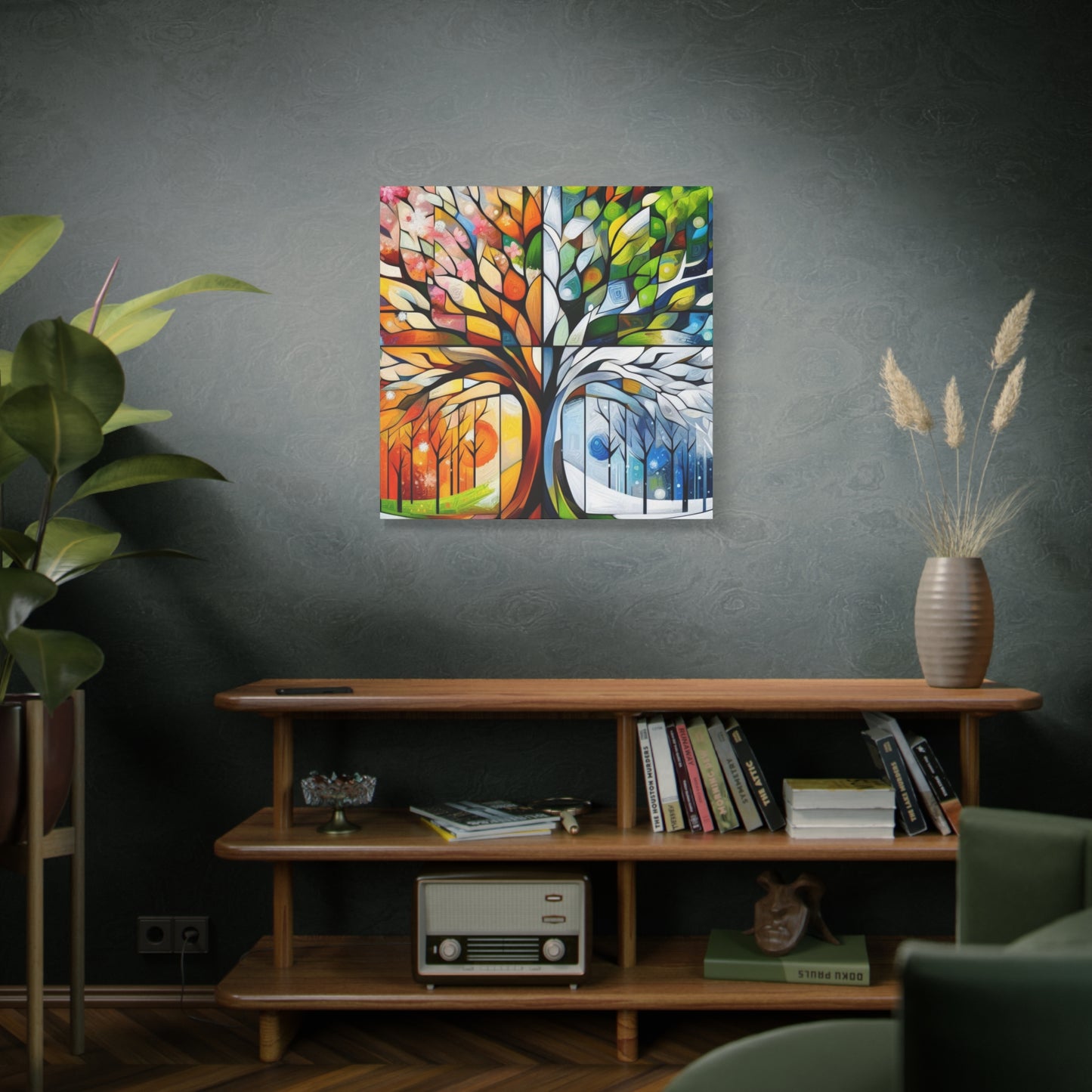 Seasons Tree Canvas Wall Art — Four Seasons Matte Stretched Canvas