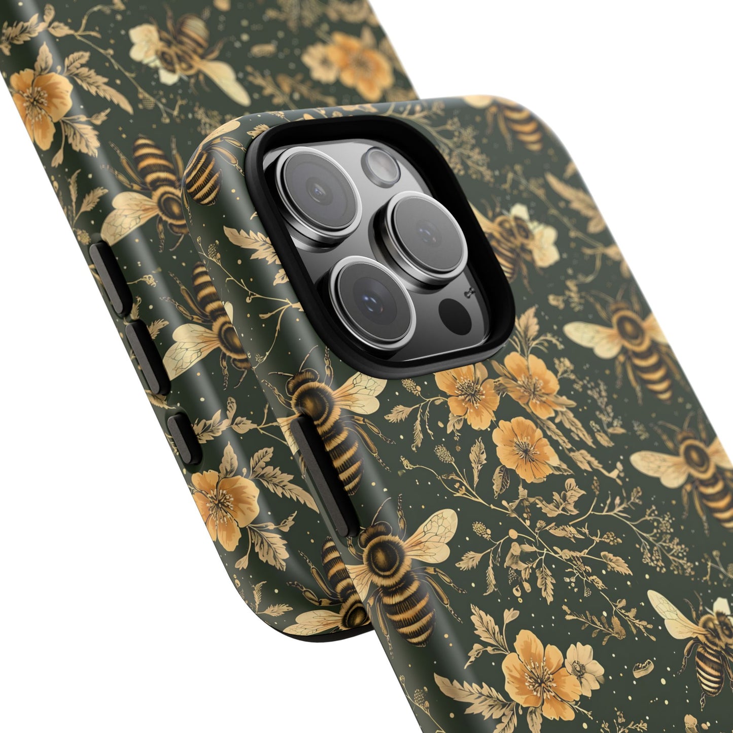 Nature-Inspired Phone Case, Tough Cases for Nature Lovers, Floral Bee Design, Eco-Friendly Gift, Summer Vibes, Trendy Phone Accessory,