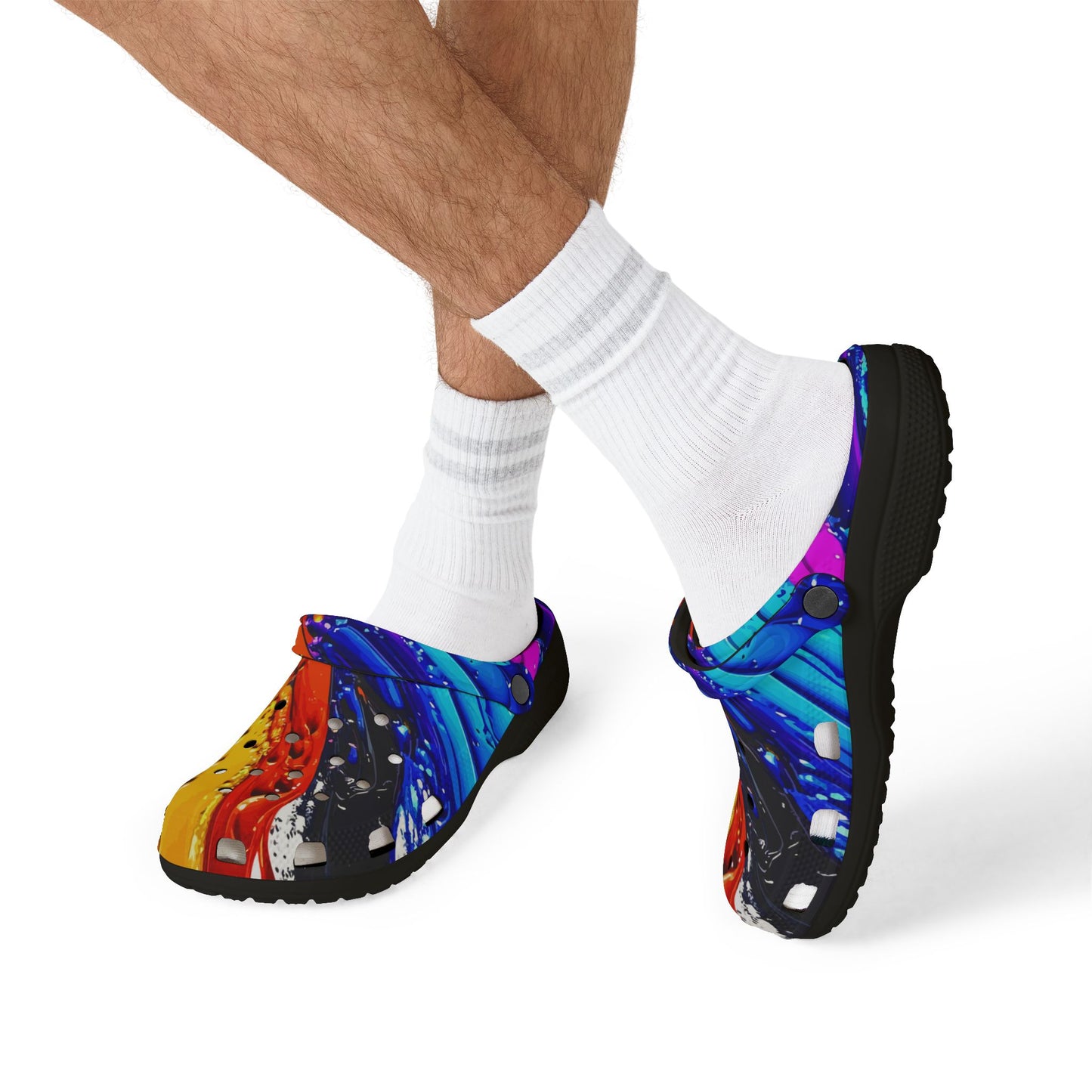 Color Splash EVA Foam Clogs – Vibrant Abstract Slip-On Shoes