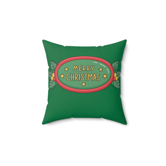 Christmas Decorative Pillow, Cozy Holiday Accent, Festive Home Decor, Merry Christmas Cushion, Seasonal Gift Idea