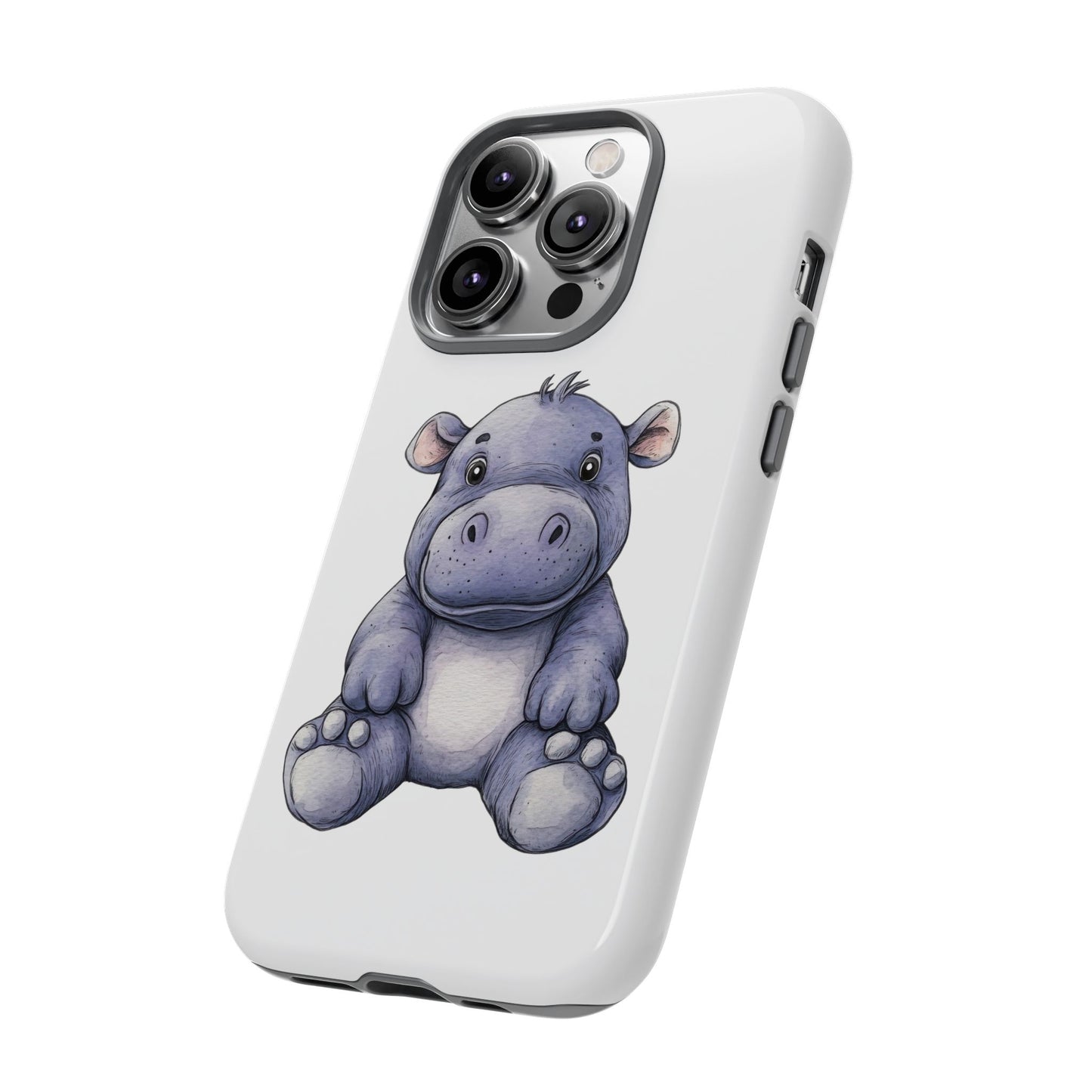 Cute Hippo Phone Case, Unique Tough Cases, Animal Lover Gift, Cute Animal Design, Baby Animal Phone Accessory