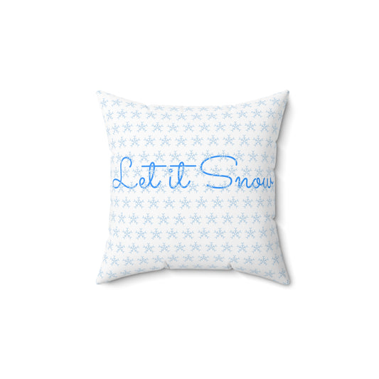 Winter Wonderland Square Pillow - Cozy Home Decor, Holiday Accent, Gift for Snow Lovers, 'Let it Snow' Cushion, Winter Greetings