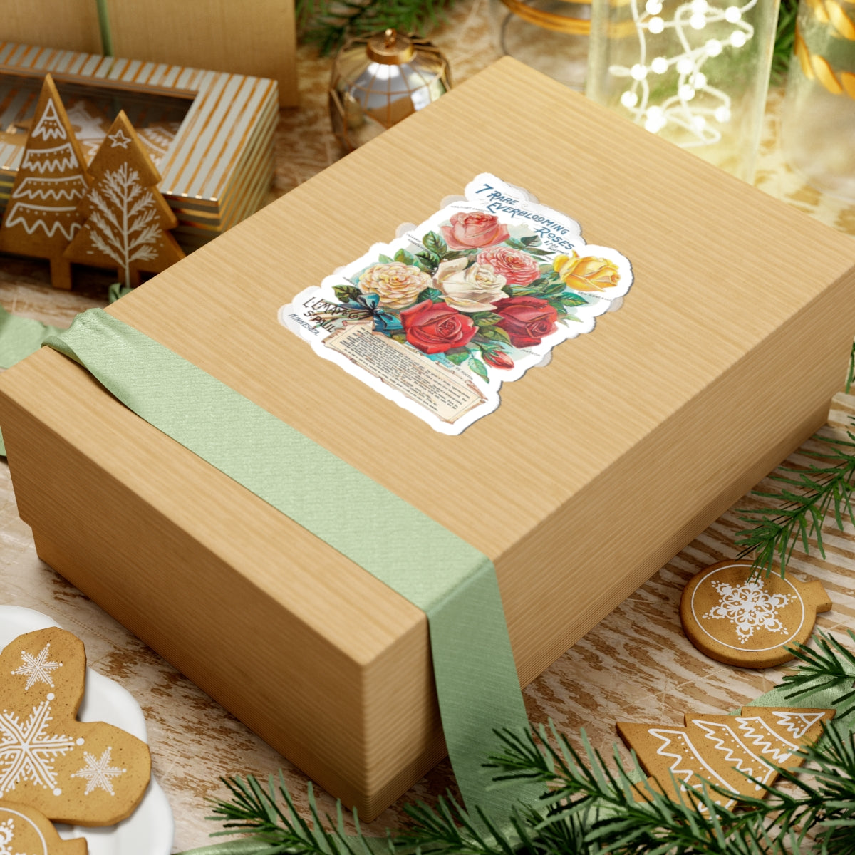 Vintage Rose Bouquet Kiss-Cut Stickers — Floral Laptop & Journal Decals