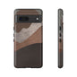 Abstract Earthtone Phone Case — Brown Layered Rugged Tough Case