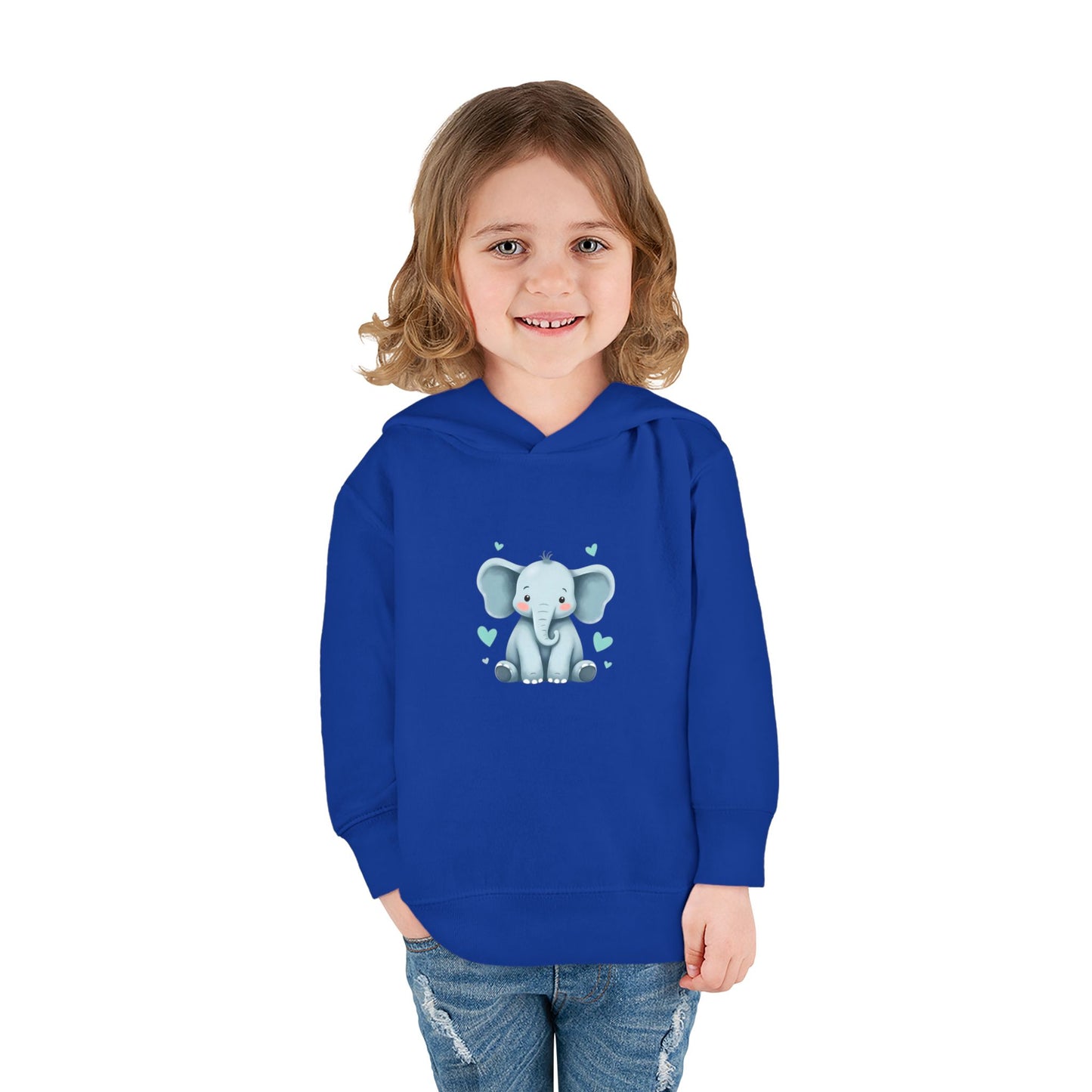 Adorable Elephant Toddler Fleece Hoodie, Kids Pullover, Baby Shower Gift, Birthday Present, Cute Animal Apparel, Cozy Toddler Wear