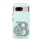 Personalized Tough Phone Case- Letter B, Floral Monogram Cell Phone Cover, Custom Protective Case, Unique Gift, Birthday, Graduation