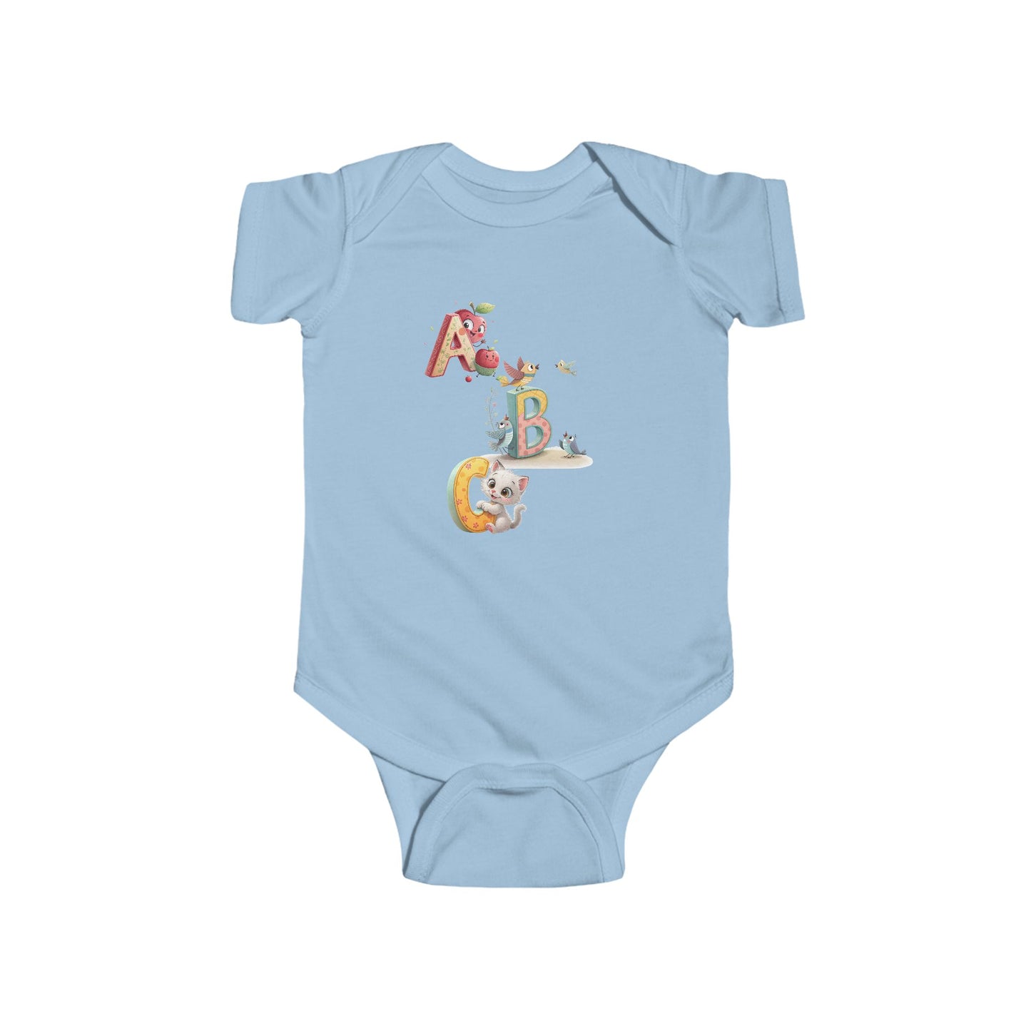 Colorful ABC Animals Infant Bodysuit | Cute Baby Gift, Newborn, Kids Apparel, Animal Print, Baby Girl Boy Outfit