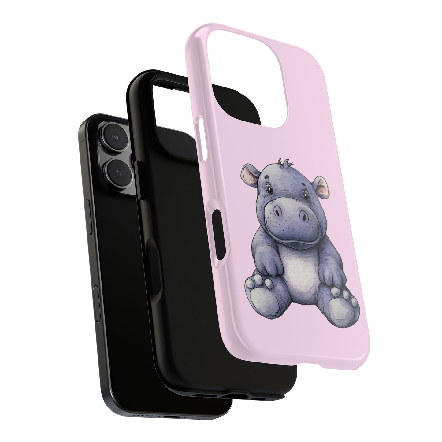 Cute Hippo Phone Case - Tough Cases, Animal Phone Cover, Kawaii Accessories, Gifts for Kids, Unique Tech Gear