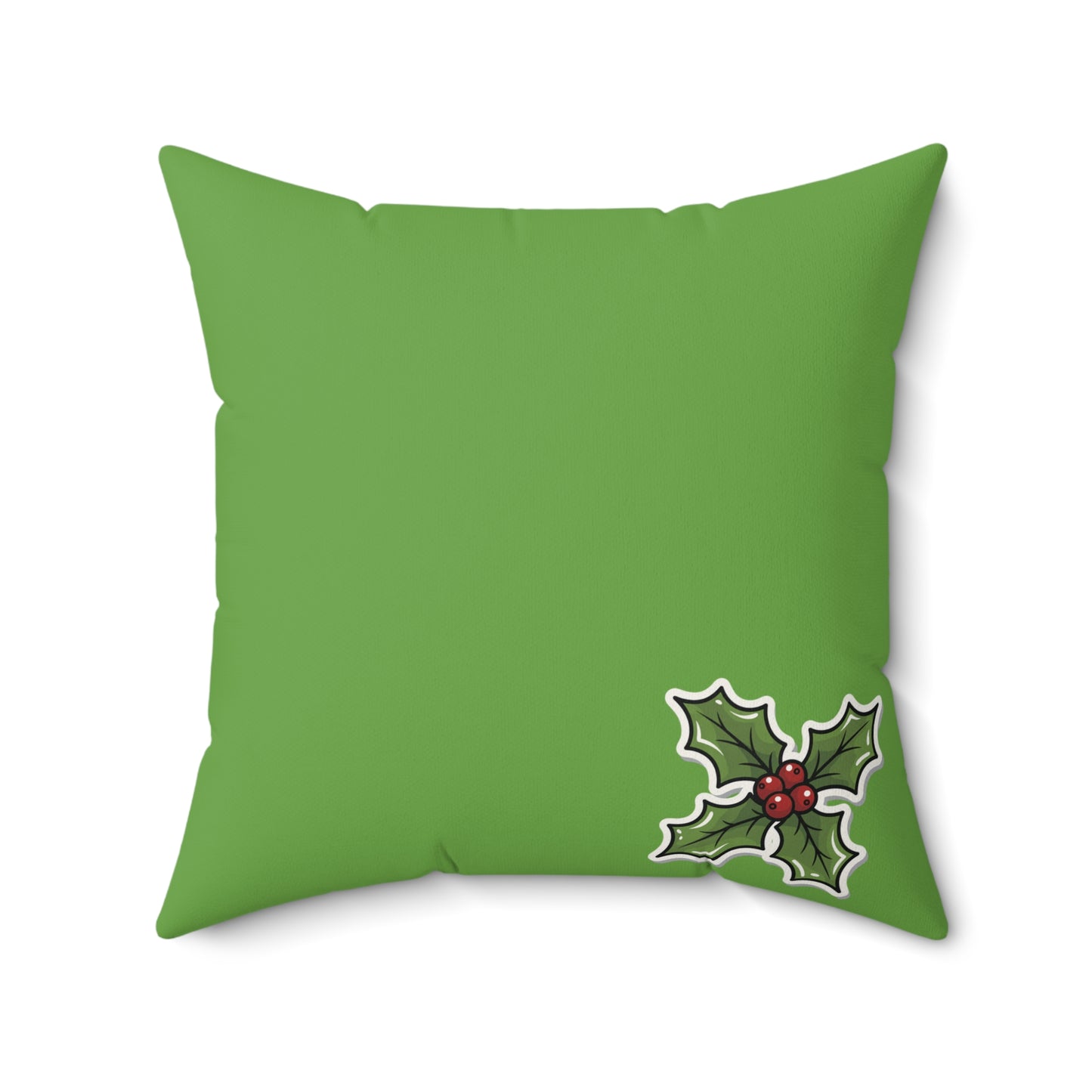 Holiday Holly Decor Pillow, Christmas Decorative Cushion, Green Festive Throw Pillow, Winter Home Decor, Seasonal Accent Pillow