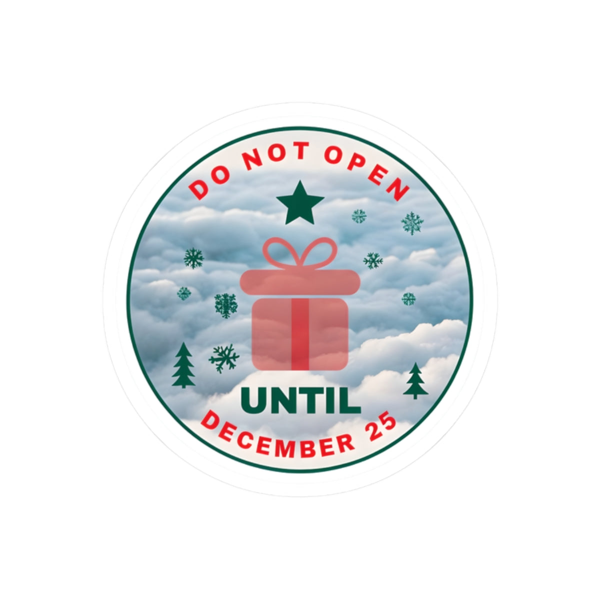 Christmas Countdown Kiss-Cut Stickers - 'Do Not Open Until December 25'
