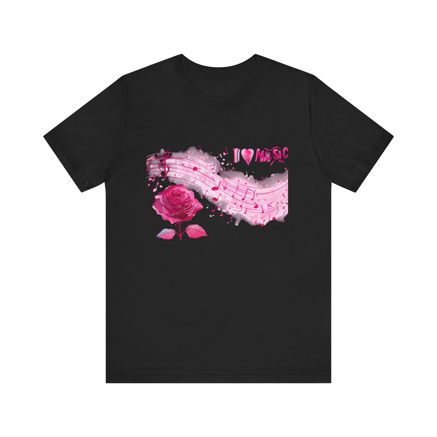 I Love Music Tee, Music Lover Shirt, Floral Music Notes Top