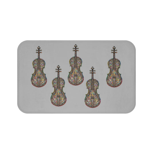 Colorful Violin Bath Mat - Musical Home Decor, Gift for Music Lovers, Bathroom Accessory, Artistic Bathing Experience, Vibrant Shower Rugs