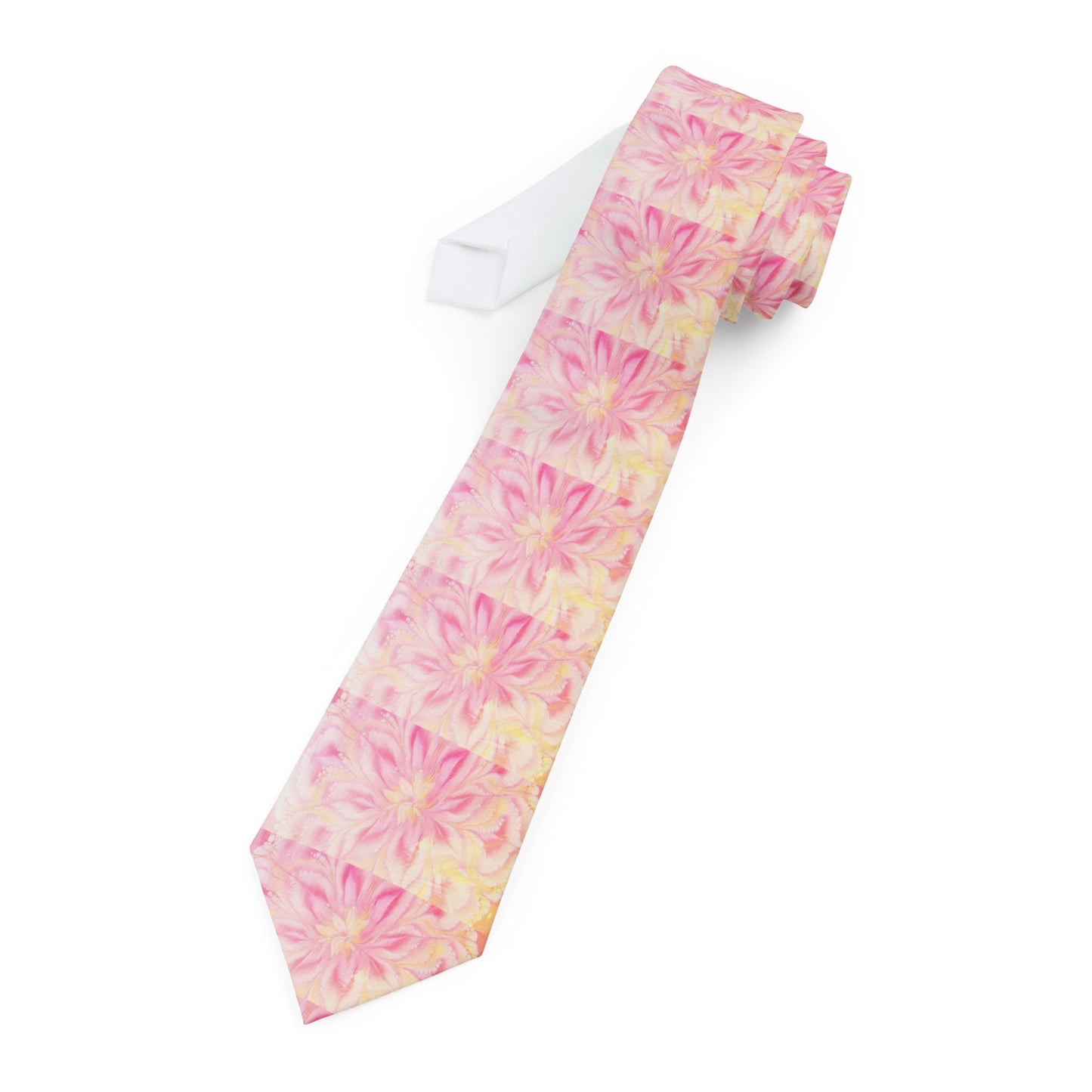Floral Pattern Necktie - Elegant Pink Tie for Weddings and Formal Events