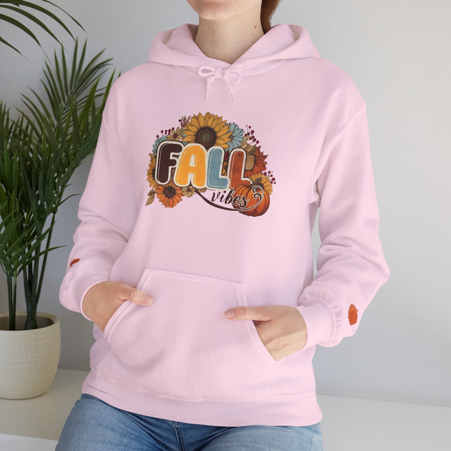 Cozy Fall Vibes Hoodie, Unisex Sweatshirt for Autumn, Pumpkin Design, Perfect for Thanksgiving, Gift for Friends, Seasonal Wear