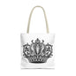 Crown Design Tote Bag, Royal Style Shopping Tote, Chic Grocery Bag, Gift for Her, Fashionable Accessories