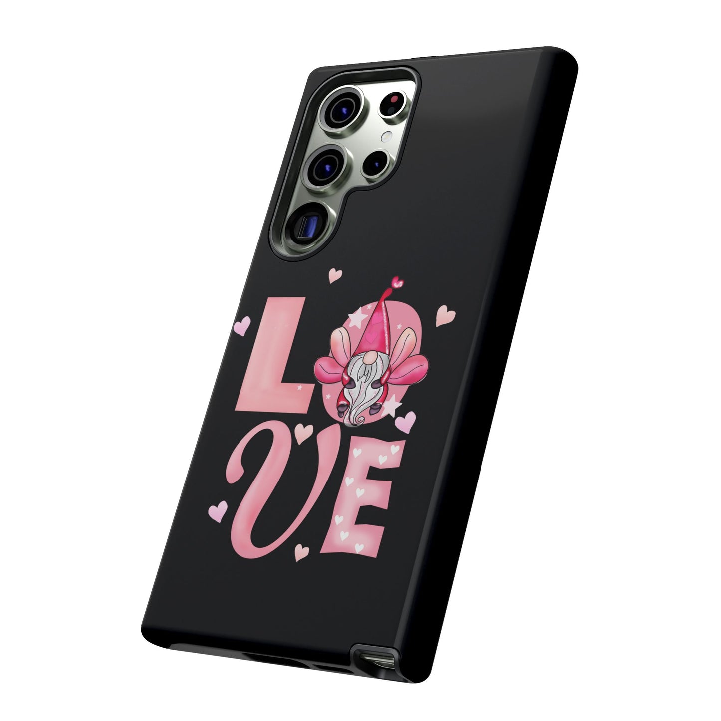 Love Gnome Phone Case — Cute Pink Heart Valentines Protective Case