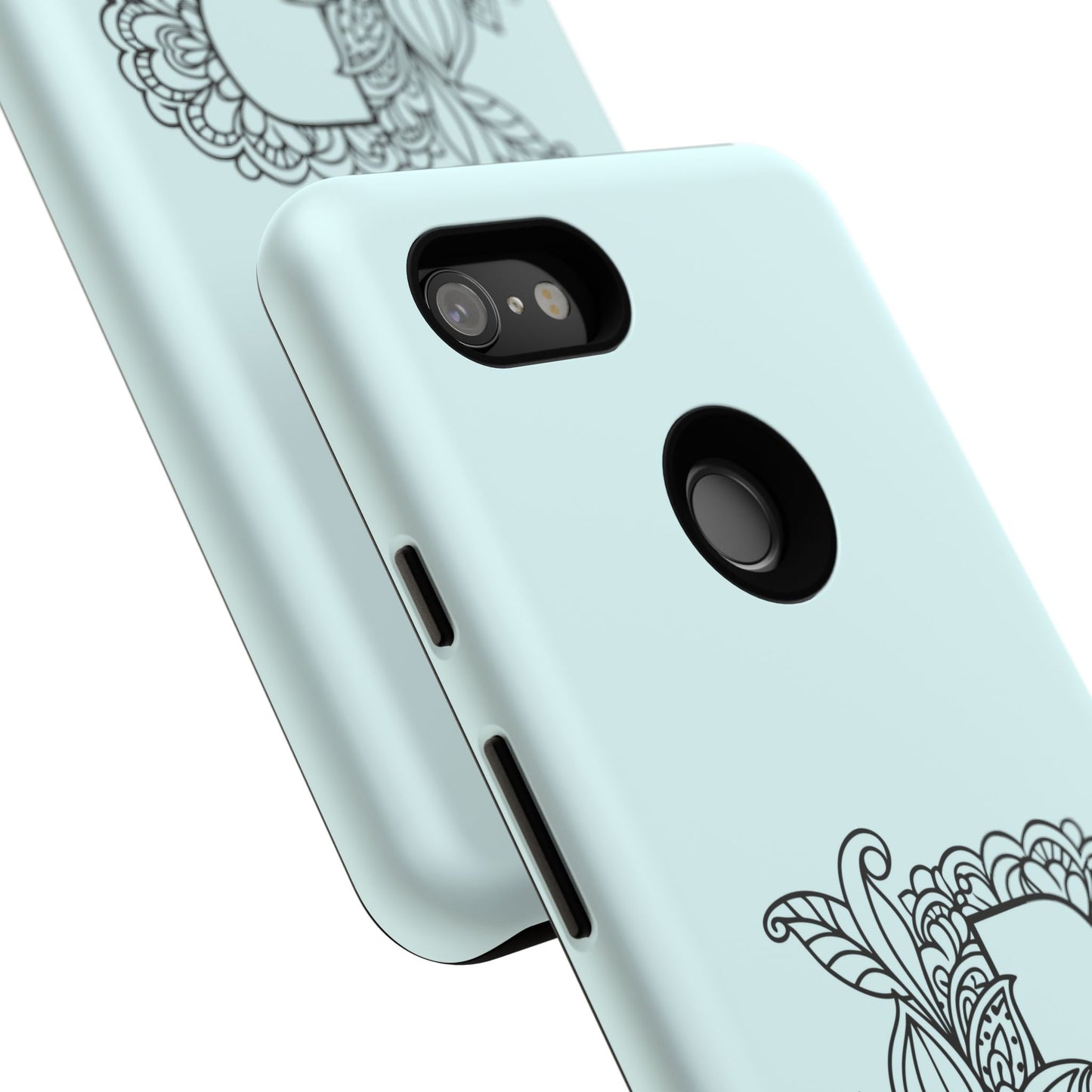 Personalized Tough Phone Case- Letter B, Floral Monogram Cell Phone Cover, Custom Protective Case, Unique Gift, Birthday, Graduation