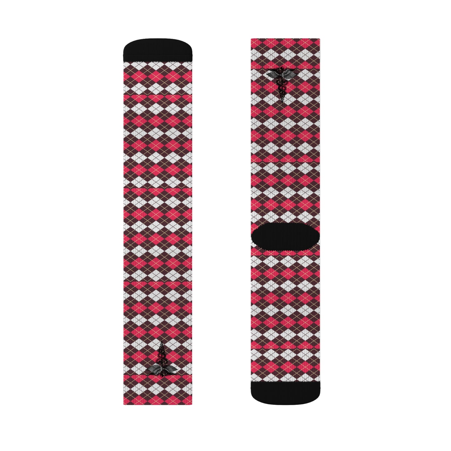 Plaid Pattern Socks - Cozy Gift, Casual Wear, Winter Fashion, Holiday Gifts, Sublimation Socks