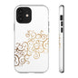Elegant Floral Phone Case, Tough Cases, Gold Swirls, Stylish Protection, Trendy Gift, Chic Accessory