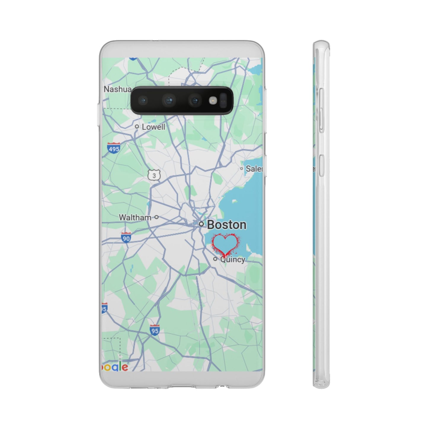Boston Map Flexi Case for iPhone, Custom Location Phone Case, Unique Gift, Boston Heart Design, Travel Lover Accessory