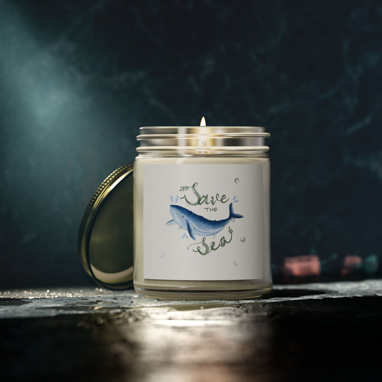 Save the Sea Scented Candles - Eco-Friendly Coconut Apricot Wax, Ocean Vibes, Perfect Gift for Nature Lovers, Home Decor, Relaxation