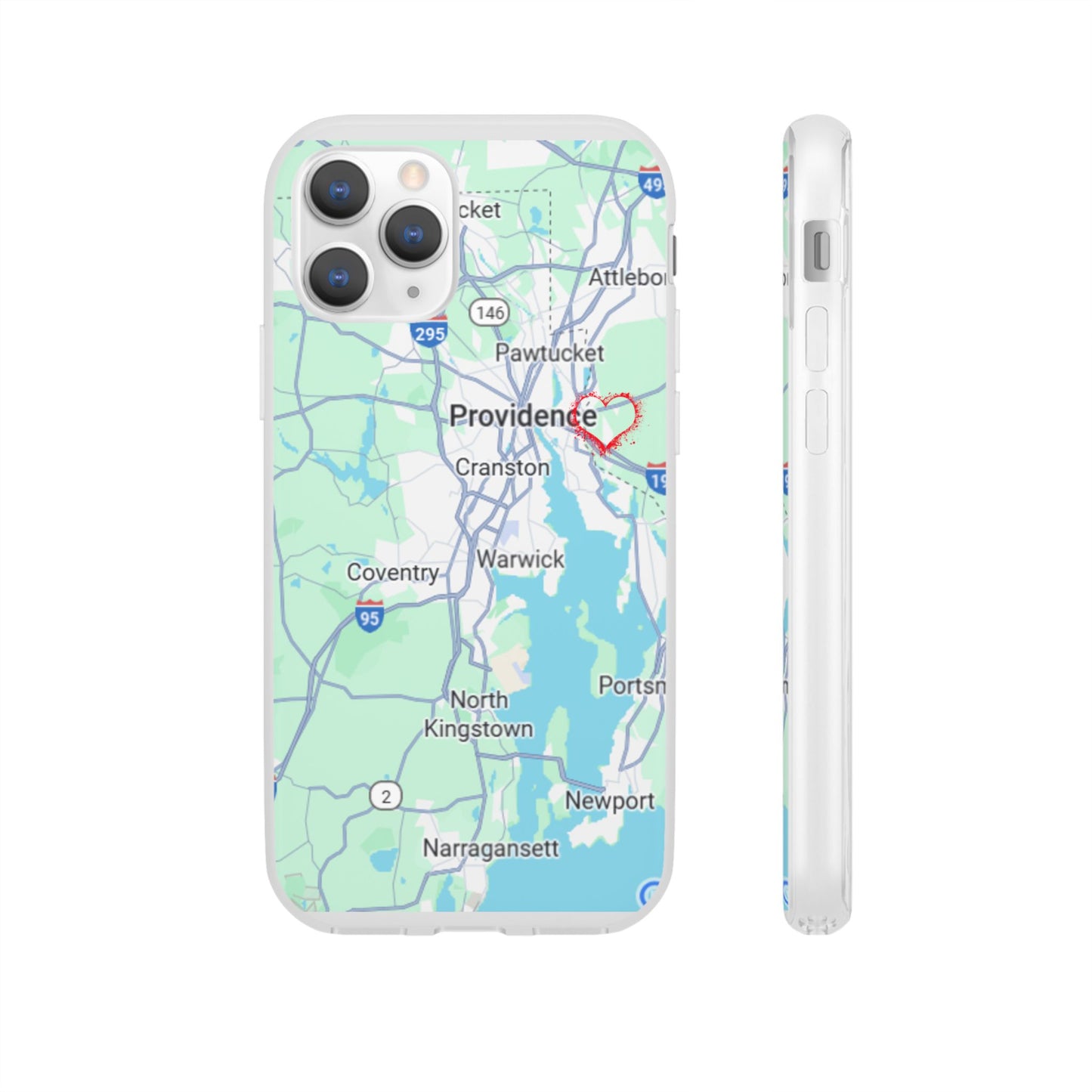 Providence Heart Map Phone Case - Custom Flexible Smartphone Protector, Gift for Her, Map Lover's Accessory, Personalized Case, Travel [...]