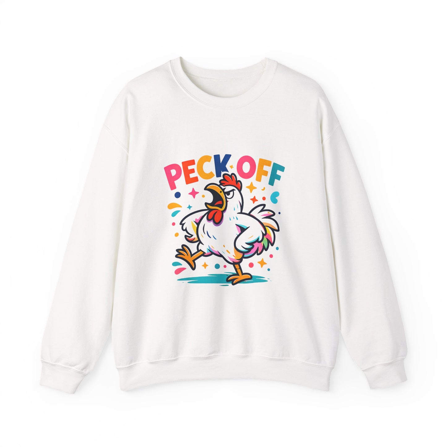Peck Off Crewneck Sweatshirt – Funny Chicken Graphic Pullover