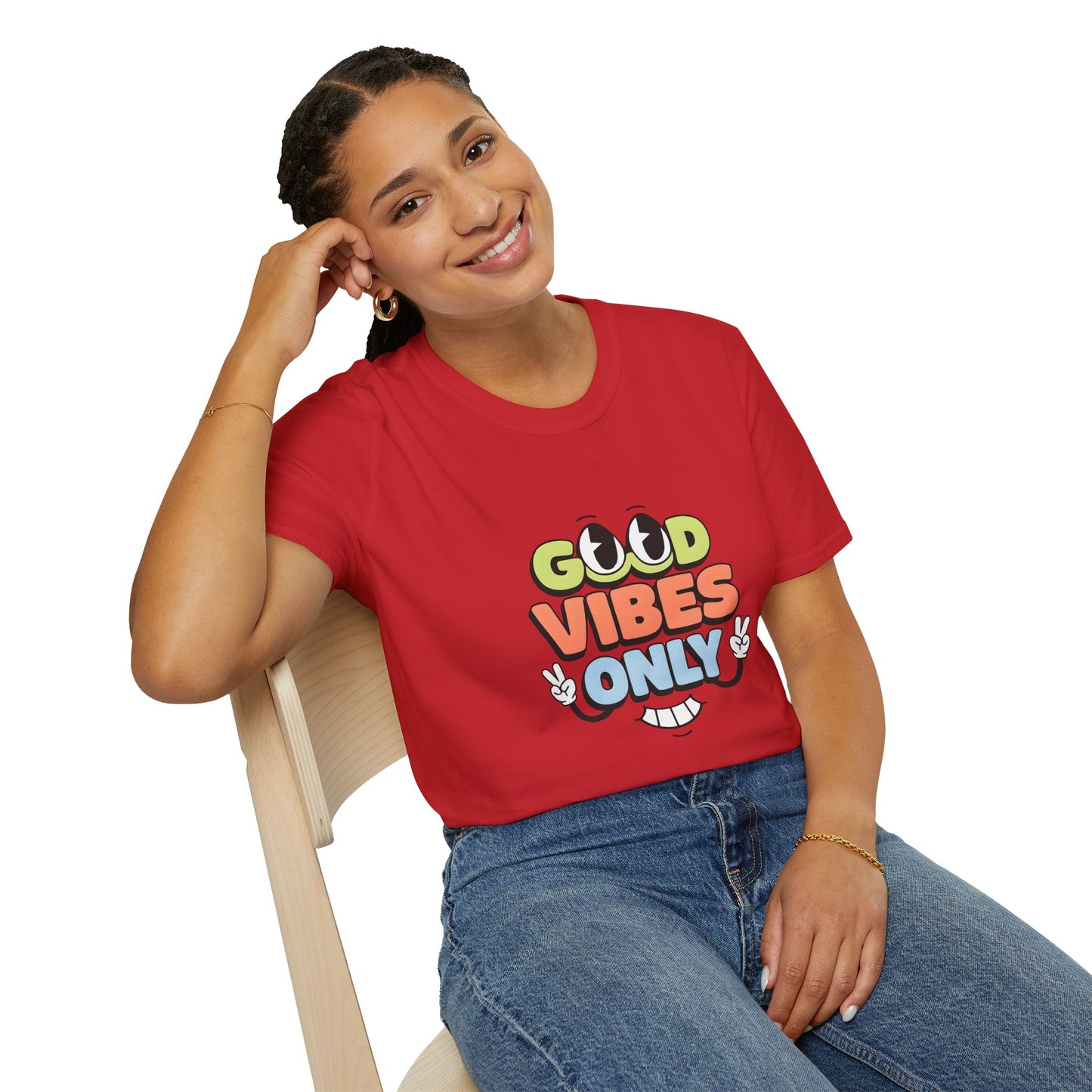 Good Vibes Only T-Shirt — Retro Smiley Graphic Tee