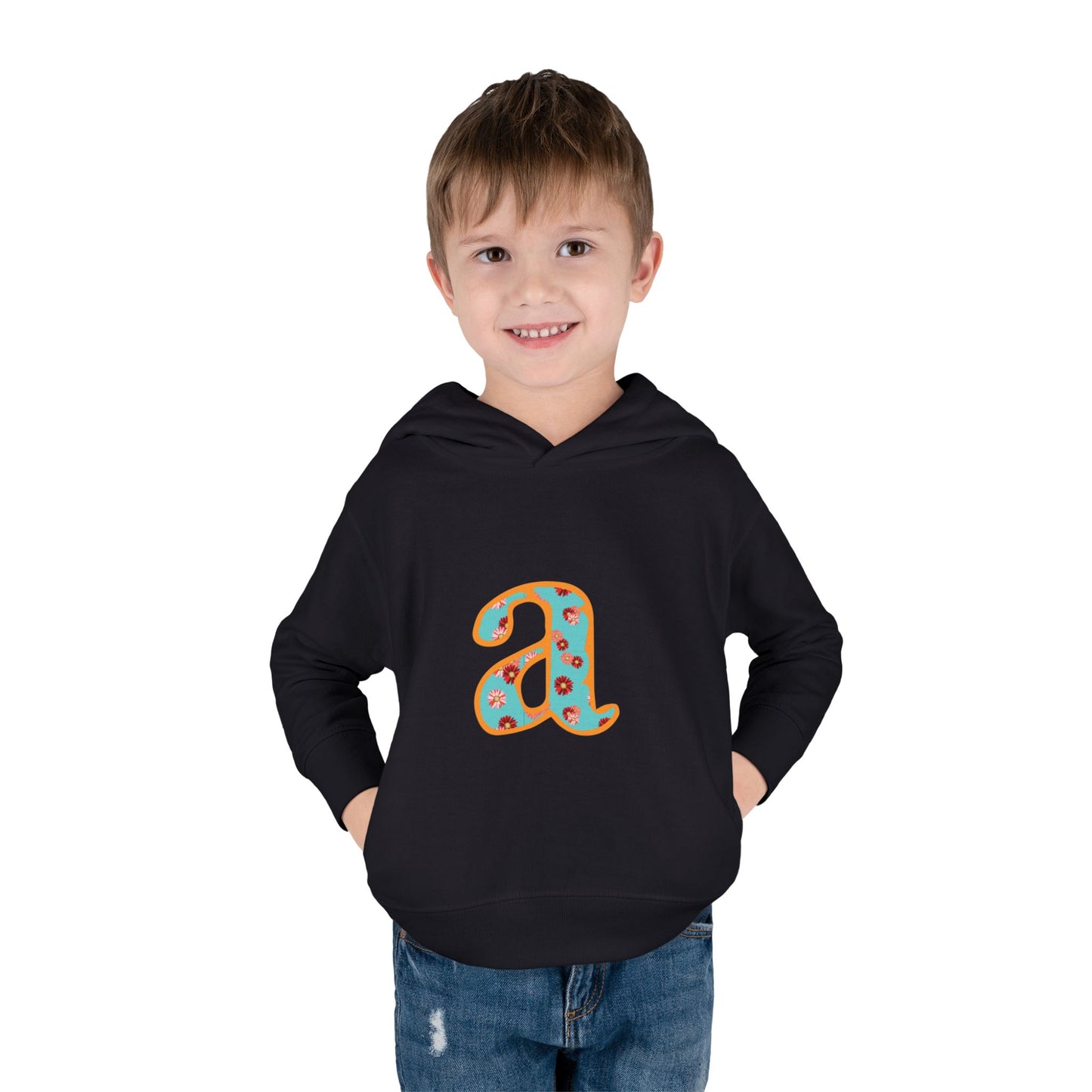 Personalized Toddler Fleece Hoodie, Cozy Kids Sweatshirt, Customizable Letter Hoodie, Fun Pullover for Toddlerwear, Perfect Gift for Kids