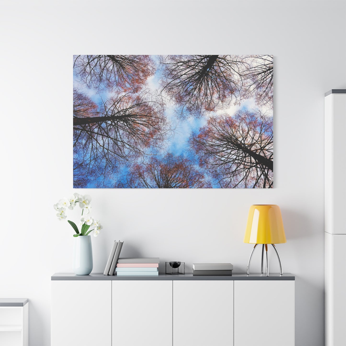 Canopy Sky Canvas Print — Winter Tree Tops Wall Art