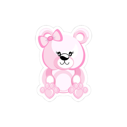 Cute Pink Bear Stickers, Kawaii Stickers, Scrapbooking Supplies, Laptop Decals, Kids Room Decor, Gift for Her