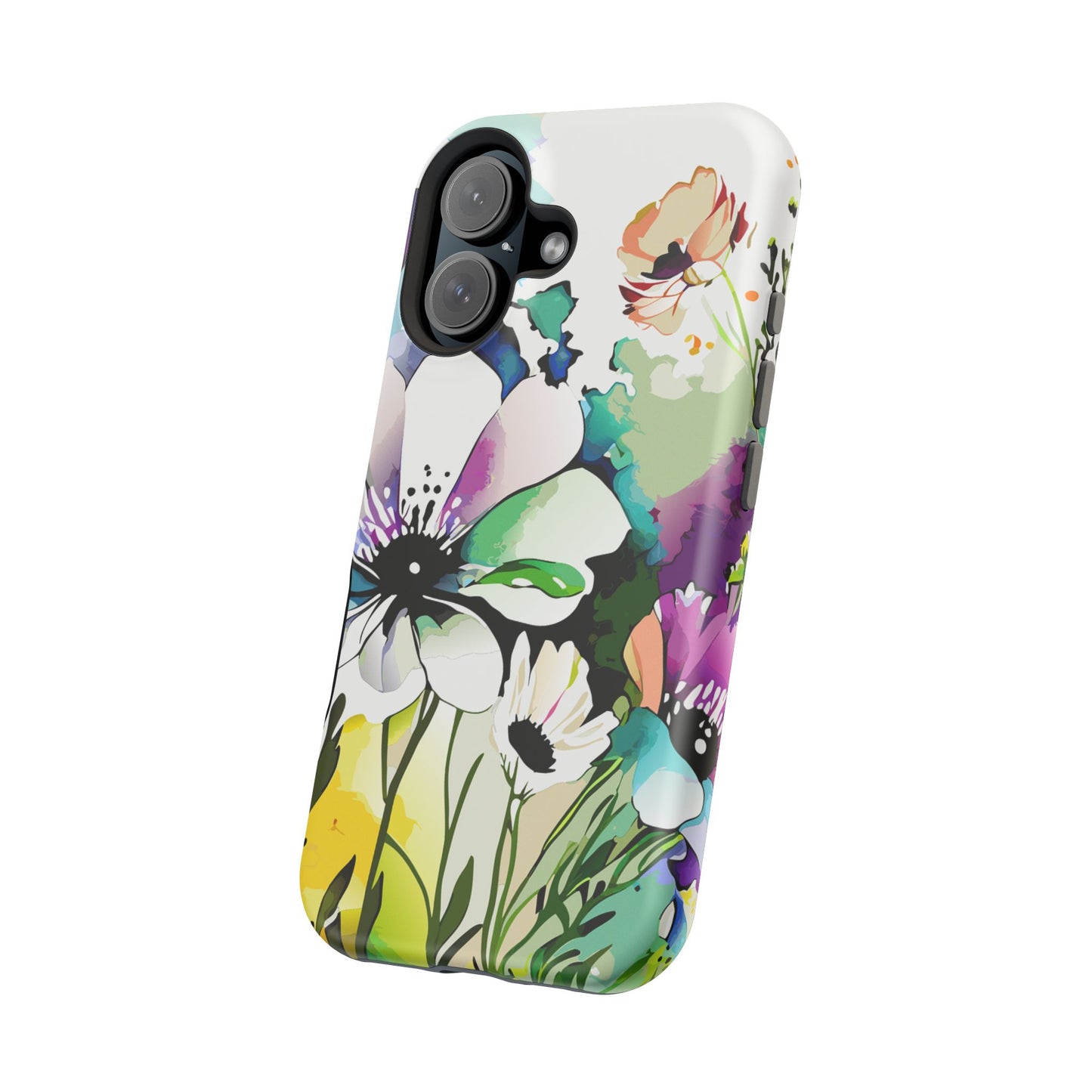 Floral Watercolor Magnetic Phone Case — Impact‑Resistant Protective Cover