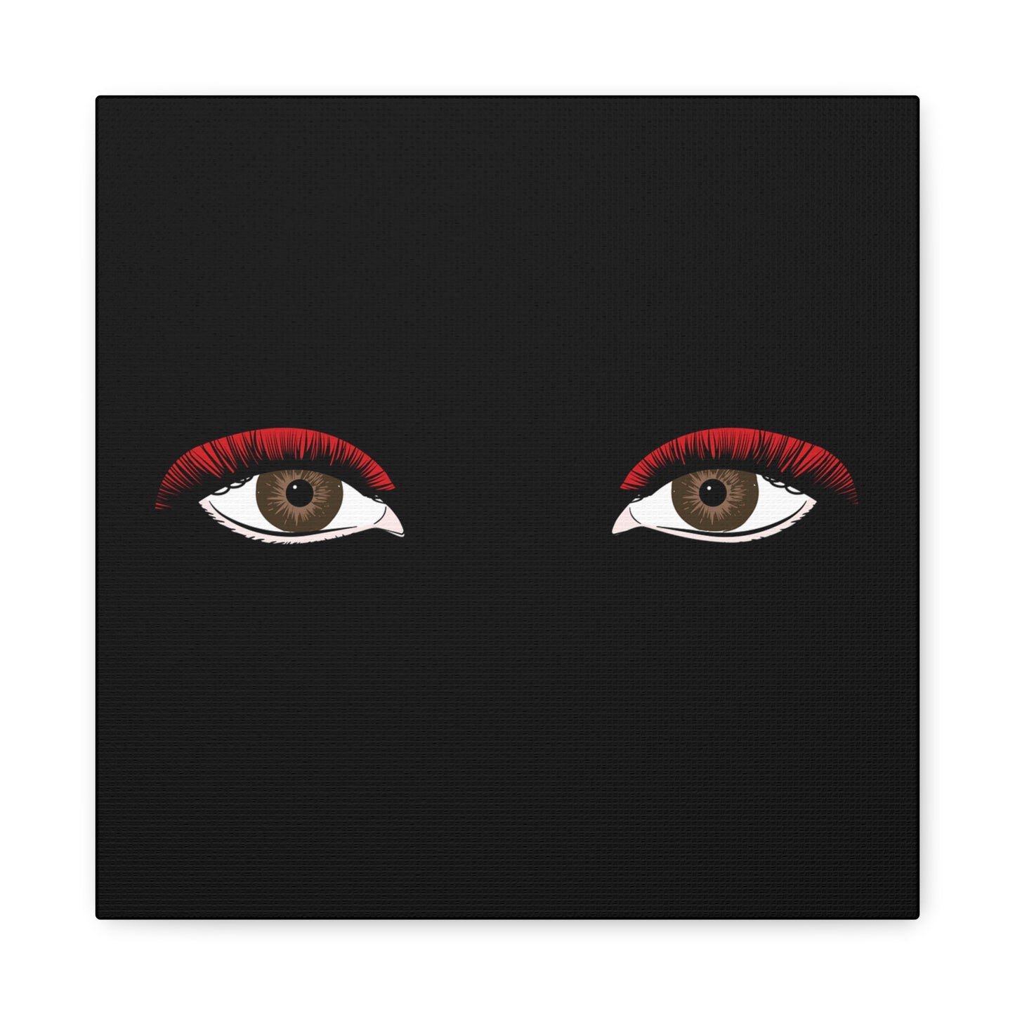 Red Lashes Wall Art Canvas — Glam Eyes Makeup Decor